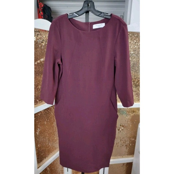 MM Lafleur Burgundy Midi Dress - Picture 1 of 10